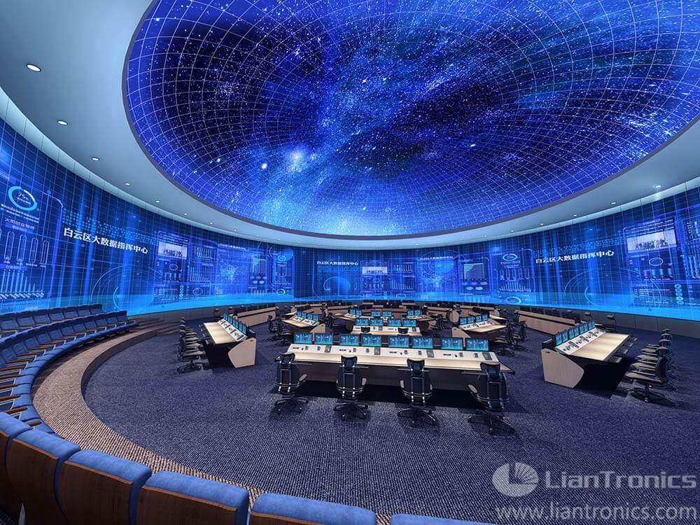 Panorama LED-Wand im Big-Data-Command-Center Guiyang, China